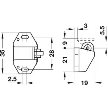 Plastic Roller Catch White